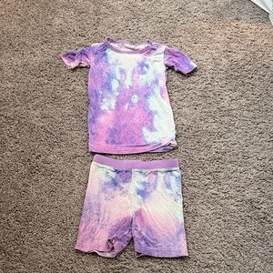 Little Sleepies Purple & Pink Tie-Dye Short Sleeve Pajama Set